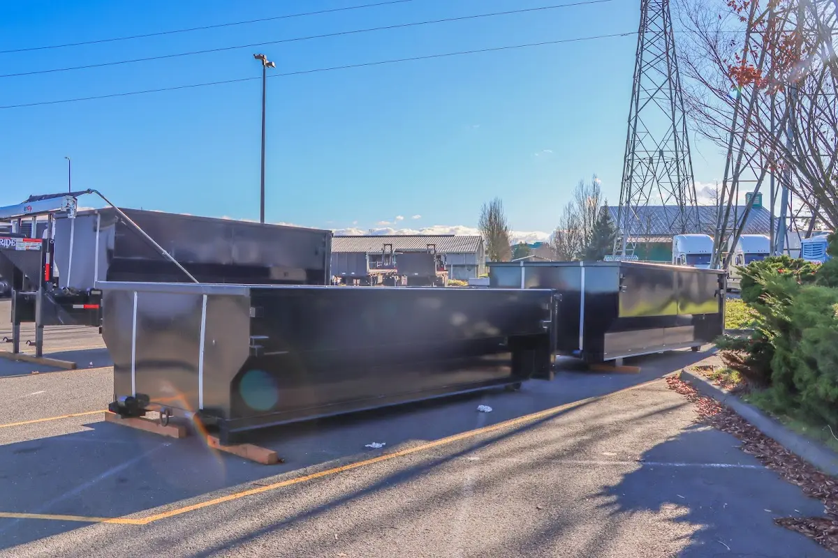 Roll-off dumpster ready for waste disposal at job site for Demolition Dumpster Rental in Issaquah